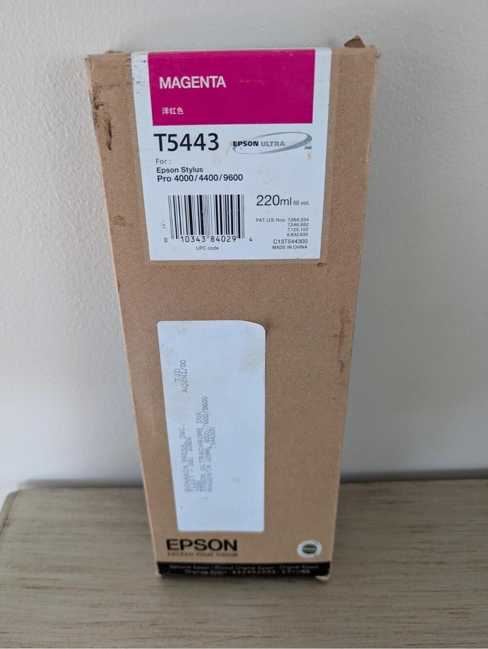 NEW Genuine Epson T5443 Magenta Ink Stylus Pro 4000/4400/9600 220ml EX 2013